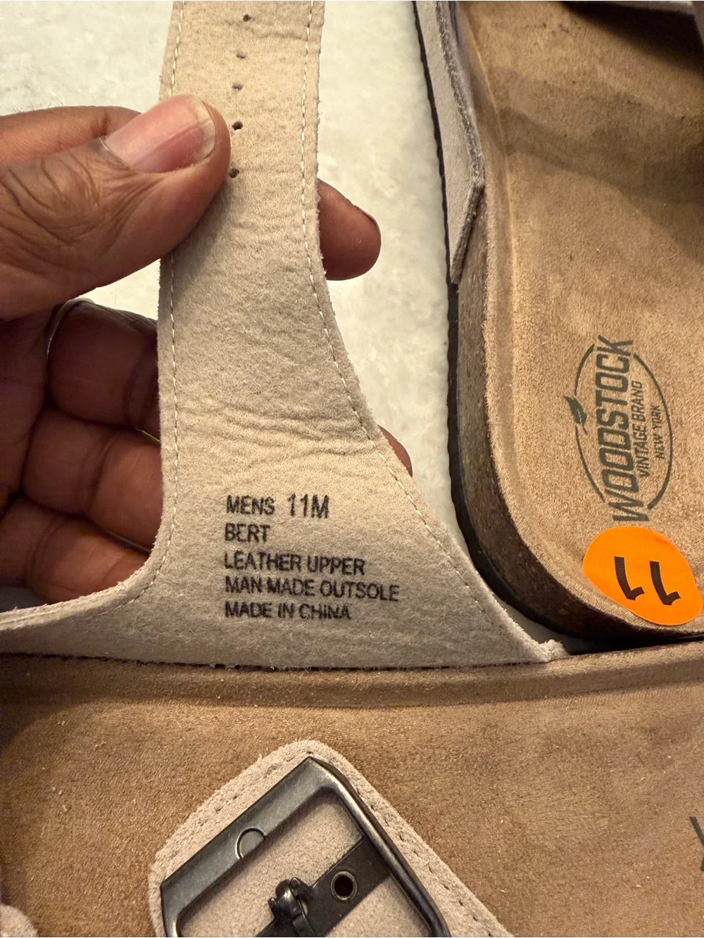 Birkenstock-Style Suede Two-Strap Men’s Sandals in Taupe